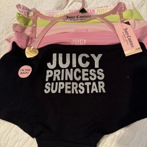 Juicy Couture Intimates 5 Pack Boyshorts Panties Cotton Spandex Underwear Large - Picture 1 of 13