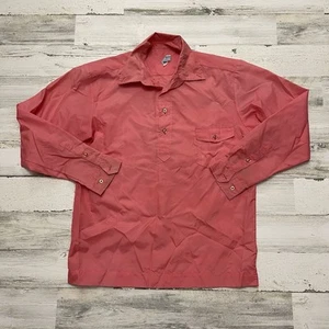 Vintage 70s Made In Japan Obermeyer Wind Shirt Pocket Longsleeve Pink S/M - Picture 1 of 9