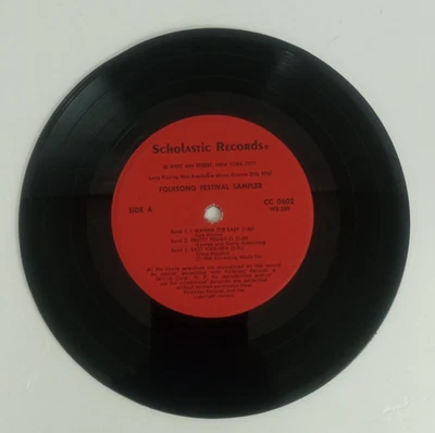 Folksong Festival Sampler 1967 Scholastic Records Compilation 45 Record - Image 1 of 4