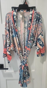 Bata In Bloom by Jonquil Azul y Coral con Manga de Encaje Nueva sin etiquetas Talla XL - Imagen 1 de 2