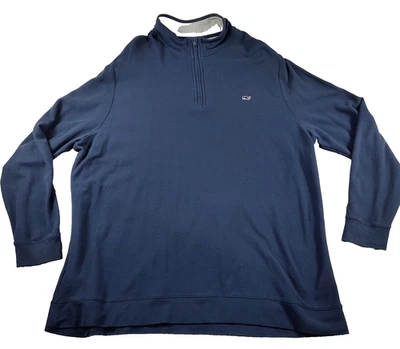 Vineyard Vines Men’s 3XLT Navy 1/4 Zip Pullover Jacket Golf Pima Cotton Tall - Image 1 of 4