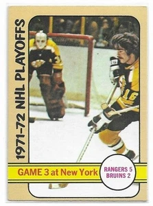 NHL PLAYOFFS GAME 3 1972-73 Topps Hockey card #4 Bruins Rangers VG-/GD+ - Bild 1 von 1