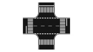 NOCH Kreuzung, Asphalt Oberfläche, 22 x 22 cm für Modellbau Spur H0 ideal zur - Bild 1 von 2