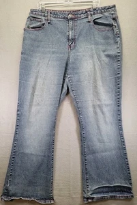 Bailey's Point Jeans Womens Size 22W Distressed Stretch Cowgirl Pink Trim - Picture 1 of 13