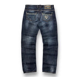 Vintage Y2K Emporio Armani Jeans Embroidered Logo Distressed Denim Mens Size W38 - Picture 1 of 22