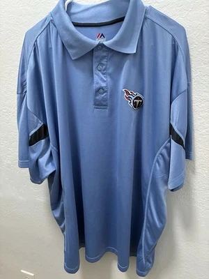 Camisa polo de golf de fútbol americano Majestic bordada para hombre talla 3XL Tennessee Titans Foto 1 de 4