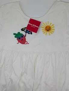 Hanna Andersson White Summer Dress Size 14-16 / 160 cm Short Sleeve NEW - Picture 1 of 9