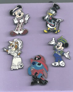 Disney 2010 Hidden Mickey 5 Pin Set (2714) Disney Figuren Set - Bild 1 von 5