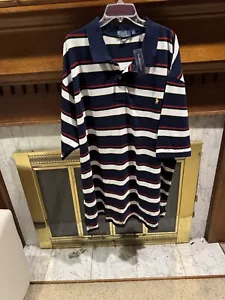 Men's Big & Tall Ralph Lauren white, blue, red, yellow Pony Mesh Polo shirt, 4lt - Picture 1 of 5