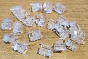 20 x RJ11 Crimp Stecker Enden ADSL Kabel Stecker Stecker Telefon 6p/4c Cat3 - Bild 1 von 2