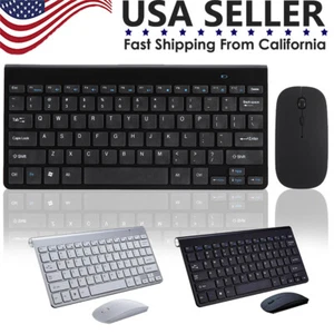 Wireless Keyboard And Mouse Combo Set 2.4G Ultra Slim For Windows PC Computer US - Picture 1 of 16