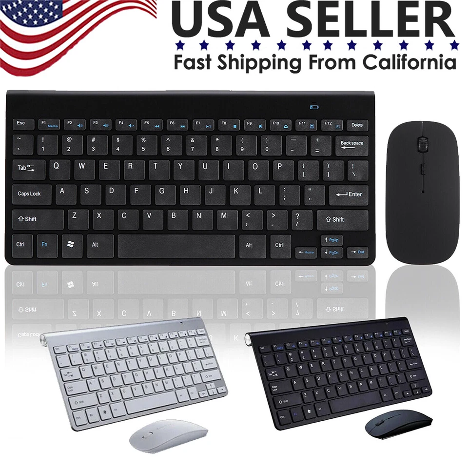 Wireless Keyboard And Mouse Combo Set 2.4G Ultra Slim For Windows PC Computer US - Image 1 of 4