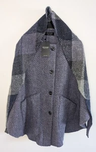 Branigan Weavers Tina Hooded Swing Cape - Violet / Kildare Multi Indigo One Size - Picture 1 of 12