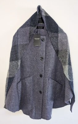 Branigan Weavers Tina Hooded Swing Cape - Violet / Kildare Multi Indigo One Size - Image 1 of 4