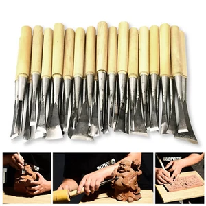 31 Pcs General Chisel Made Ground By Hand With Tool Bag Hand Wood Carving Tools - Picture 1 of 17