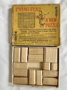 Rare Vintage 1927 Ching-Foo Klotski Wood Sliding Puzzle - Picture 1 of 8
