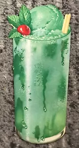 Poster gelato insegna vintage diner anni 50 verde menta soda in vetro 12" pollici - Foto 1 di 4