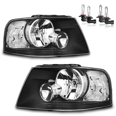 Pair Headlights For 2003-2006 Ford Expedition Clear Corner Headlamps w/ Bulbs  Foto 1 de 4