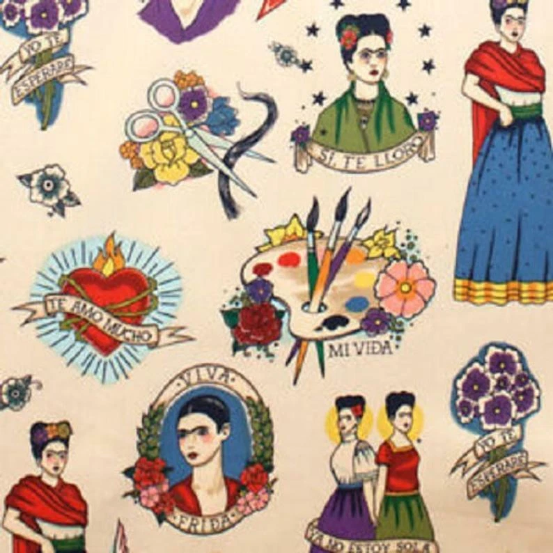 Tela Frida Foklorica Todo Para Ti - Por Alexander Henry Tea (Beige) Fondo Foto 1 de 1