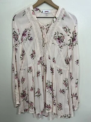 Top túnica floral campesina romántica boho cabaña suave niña XL pradera hada poeta Foto 1 de 4