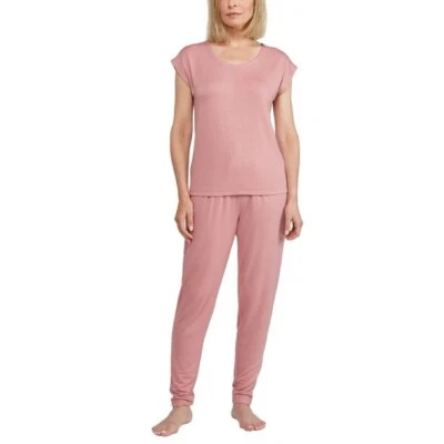 Badgley Mischka Mujer 2 Piezas Manga Corta y Pantalón Salón Set Rosa, Talla L Foto 1 de 4