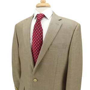 Ralph Lauren Hopsack Poly Linen Blend Medium Brown Blazer Sport Jacket 40L - Picture 1 of 15