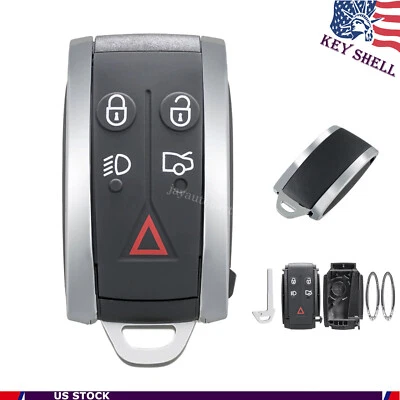 Para Jaguar XF XFR XKR 2007-2013 Control Remoto Inteligente Coche Llavero Carcasa Estuche 5 Botones Foto 1 de 4