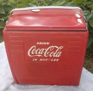 Vtg 1950’s Coca Cola Picnic Cooler Action MFG Co. Patina Americana - Picture 1 of 17