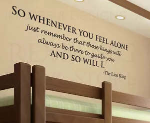 Wall Decal Quote Vinyl Sticker Art Lettering Letter Lion King Disney Mufasa B87 - Picture 1 of 1