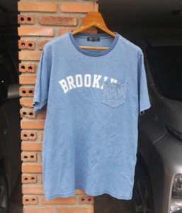 Beams Heart Brooklyn Blue Pocket T-shirt Japan Sz L - Picture 1 of 21