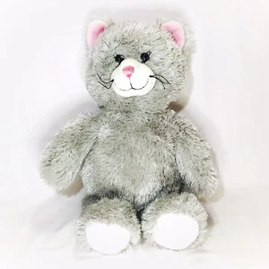 Build A Bear 2010 graues Kätzchen Katze Stofftier Plüsch mit Schnurrhaaren rosa Ohren & Nase 17 Zoll - Bild 1 von 8