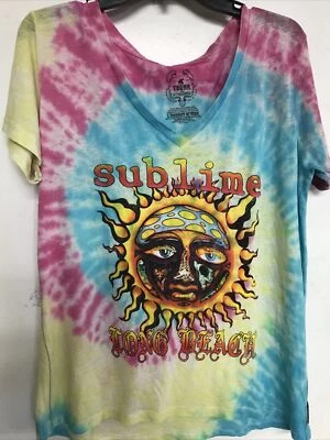 Camiseta para mujer TRUNK LTD tie-dye "Sublime Long Beach" con sol talla grande Foto 1 de 4