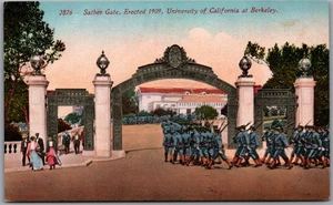 Postcard University of California at Berkeley Sather Gate Military March - Picture 1 of 2