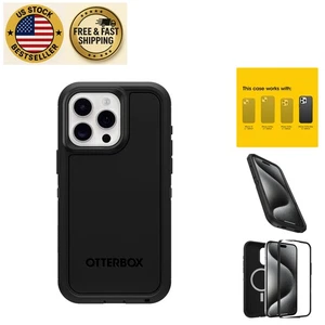 Coque de protection noire iPhone 15 Pro Max - Robuste, antichoc, prête pour MagSafe - Photo 1 sur 8