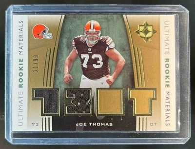 2007 Upper Deck Ultimate Joe Thomas Rookie Materials Gold RC #/99 - Image 1 of 2