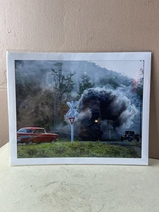 “CROSSING TIME” Pacific Coast Shay Locomotive/Mayo Lumber Co. 10” x 8” Art Print - Picture 1 of 6