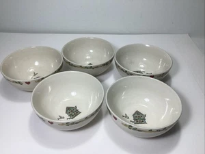 Set 5 Vintage Thomson Pottery China Birdhouse 6” Soup/Salad Bowls. Discontinued - Picture 1 of 10