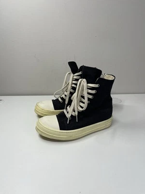 Rick Owens DRKSHDW Canvas Ramones High Top Sneakers Zipper Womens EU 38/US 7.5 - Image 1 of 4