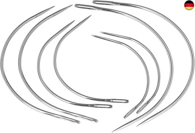 8 Stück Gebogene Nadeln Set Rund Leder Sattlernadel Stahl Polsternadel  - Bild 1 von 4