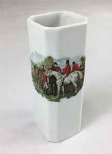 The Huntsman Porcelain Vase w/ Equestrian Gear and Riding Equipment 5 Inch - Picture 1 of 6