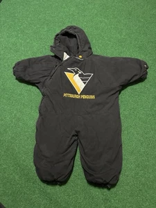 NHL Pittsburgh Penguins 24M Recién Nacido Infante Años 90 Retro Invierno Aislado Traje de Nieve - Imagen 1 de 7