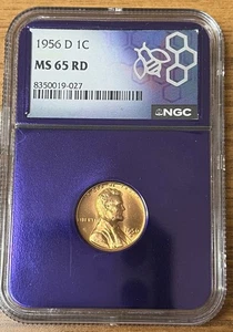 1956-D MS65 RD Lincoln wheat cent trader Bea  - Picture 1 of 10