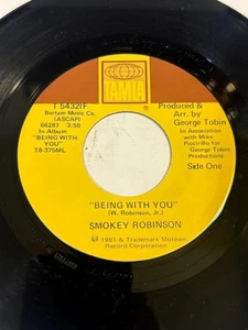 7" 45 RPM SMOKEY ROBINSON BEING WITH YOU ON TAMLA T 54321F 1981 NM/M FUNK - Bild 1 von 2