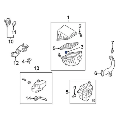 For Nissan Altima 1998-2018 Nissan 1655931U00 Air Filter Housing Insulator Foto 1 de 4