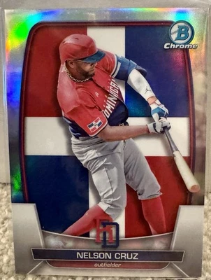2023 Bowman Chrome - WBC Flag Refractor Variations #WBC-29 Nelson Cruz  /499 - Image 1 of 2