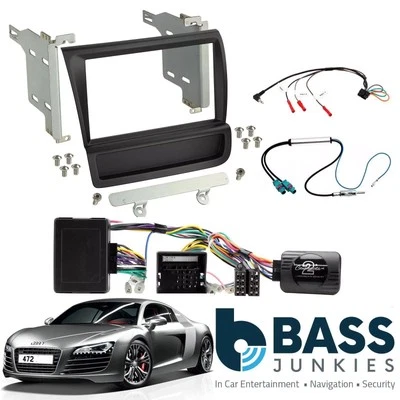 LHD Double Din Fascia Car Stereo Kit & Steering Interface to fit Audi R8 2007-15 - Image 1 of 4