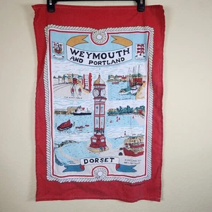 Vintage wemouth and portland dorset educational travel souvenir wall decor towel - Picture 1 of 10