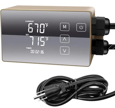 Digital Temperature Controller with Accessories, Golden, 110V - Image 1 of 4