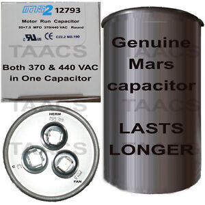 Jard by Mars Run Capacitor 55+7.5 uf MFD 370/440 volt 12793 