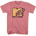 T-shirt musical des années 80 MTV télévision homme neuf craie jaune gribouillant logo neuf 